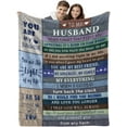 thumbnail image 1 of Husband Gifts from Wife - Gift for Husband Blanket from Wife - Anniversary Wedding Gifts for Husband - Husband Birthday Gift - Best Husband Gifts from Wife - Valentines Day Gifts for Husband 60"x50", 1 of 5