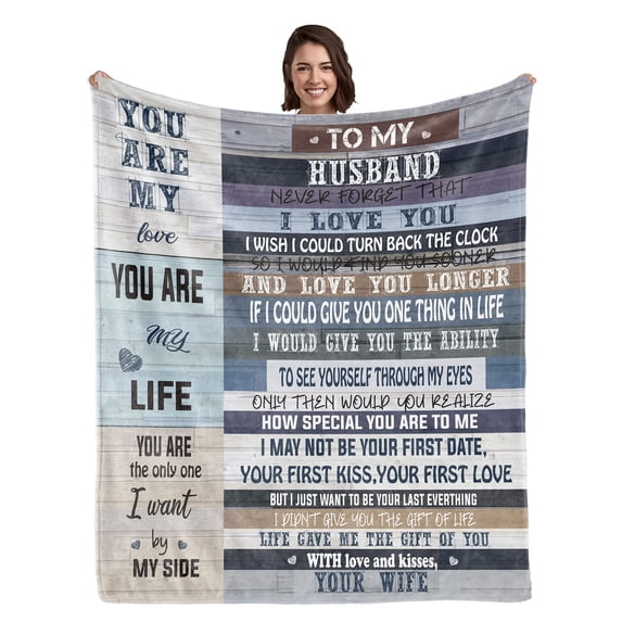 Husband Gifts from Wife To My Husband Christmas Birthday Gifts for Husband Anniversary Romantic Fleece Blanket
