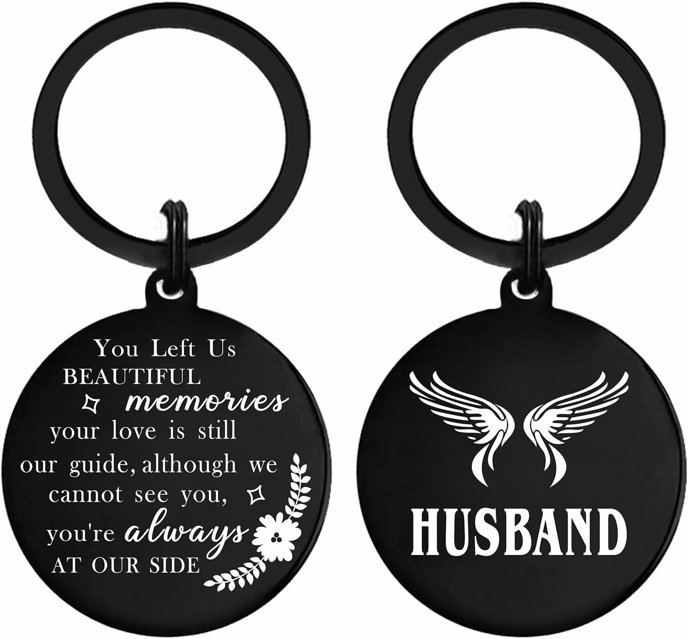 Memorial Keychain For Loss Of Mother - Stainless Steel, Laser Engraved Sympathy Gift Keepsake - View #3