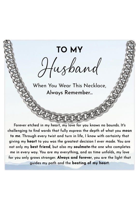 Husband Necklace Chain, Best Gifts For Husband, Husband Gifts From Wife, Valentines Day Git Birthday Gift For Husband, Wedding Gift For Him, To My Husband Chain