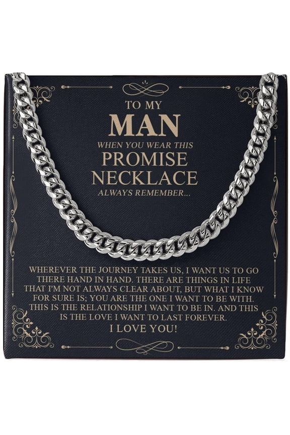 To My Husband Necklace, To My Man Necklaces Gift, Man Cuban Chain Necklace, Gifts For Men, Valentines Day Gift, Unique Gift For Boyfriend, Chain For Boyfriend