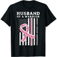thumbnail image 1 of Husband Of A Warrior American Flag Breast Cancer Awareness T-Shirt, 1 of 4
