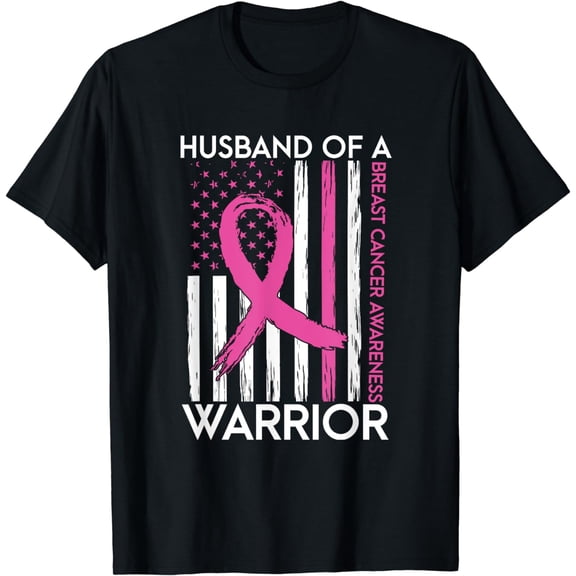 Husband Of A Warrior Breast Cancer Awareness Support Squad T-Shirt