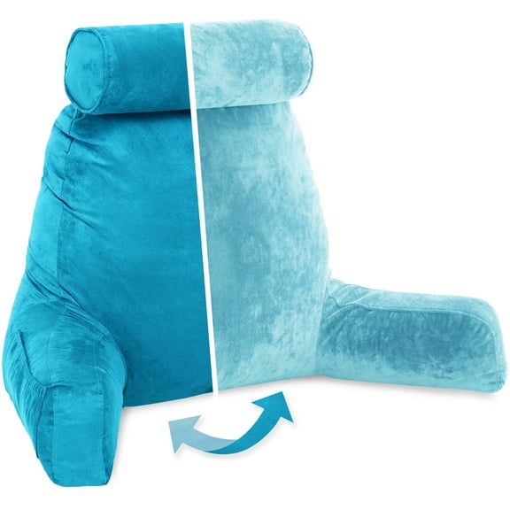 Husband Pillow Aspen Edition Blue Solid Print Microfiber Microsuede Bed Rest Pillows