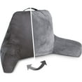 thumbnail image 1 of Husband Pillow Aspen Iron Grey, Reading Pillow Bed Rest Chair, Two-Sided Reversible Fabric, Large Lounge Cushion Adult Backrest with Arms, Comfy Back Support for Sit Sitting Up, Wash/ Removable Cover, 1 of 9