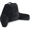 thumbnail image 1 of Husband Pillow Black, Standard+ Original Reading Pillow in Bed Rest Chair, Shredded Memory Foam Large Lounge Cushion Adult Backrest w/Arms, Comfy Back Support for Sit Sitting Up, Wash/ Removable Cover, 1 of 9