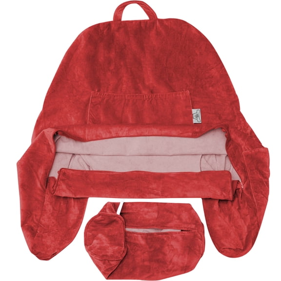 Husband Pillow Medium Cover Only Red, Cozy Microfiber Bed Rest Pillow Cover with Arms - Array of Colors - Generous Side and Back Pockets - Perfect Fit for Your Favorite Comfy Reading Pillow