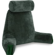 Husband Pillow Medium Dark Green, Backrest - Detach Neck Roll, Removable Cover