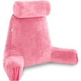 thumbnail image 1 of Husband Pillow Medium Pink, Backrest for Kids, Teens, Petite Adults - Reading Pillows With Arms, Adjustable Loft, Plush Memory Foam, Bed Rest Chair for Sitting Up, Detach Neck Roll, Removable Cover, 1 of 6