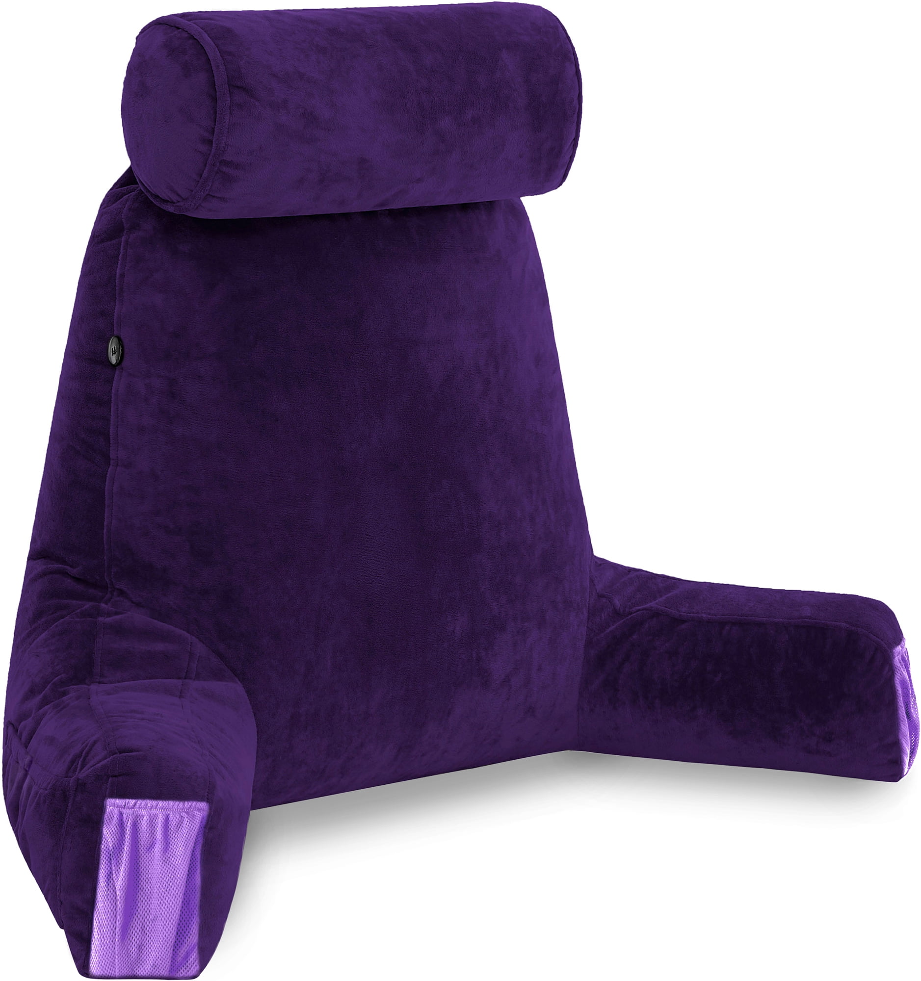 Medium Purple Microsuede Backrest Pillow with Arms