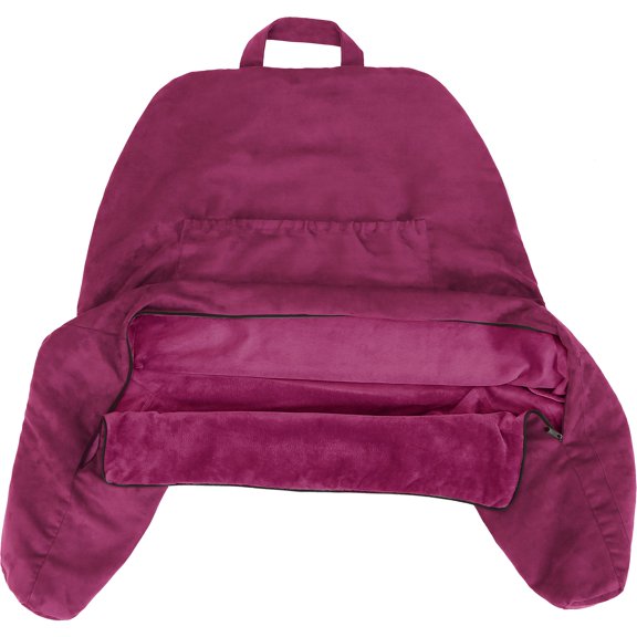 Husband Pillow Original Standard+ Pillow Cover Only Aspen Sliding Raspberry Two-Sided Reversible - Washable/Removable Replacement Soft Microsuede Reading Pillow Case With Long Zipper and Side Pockets