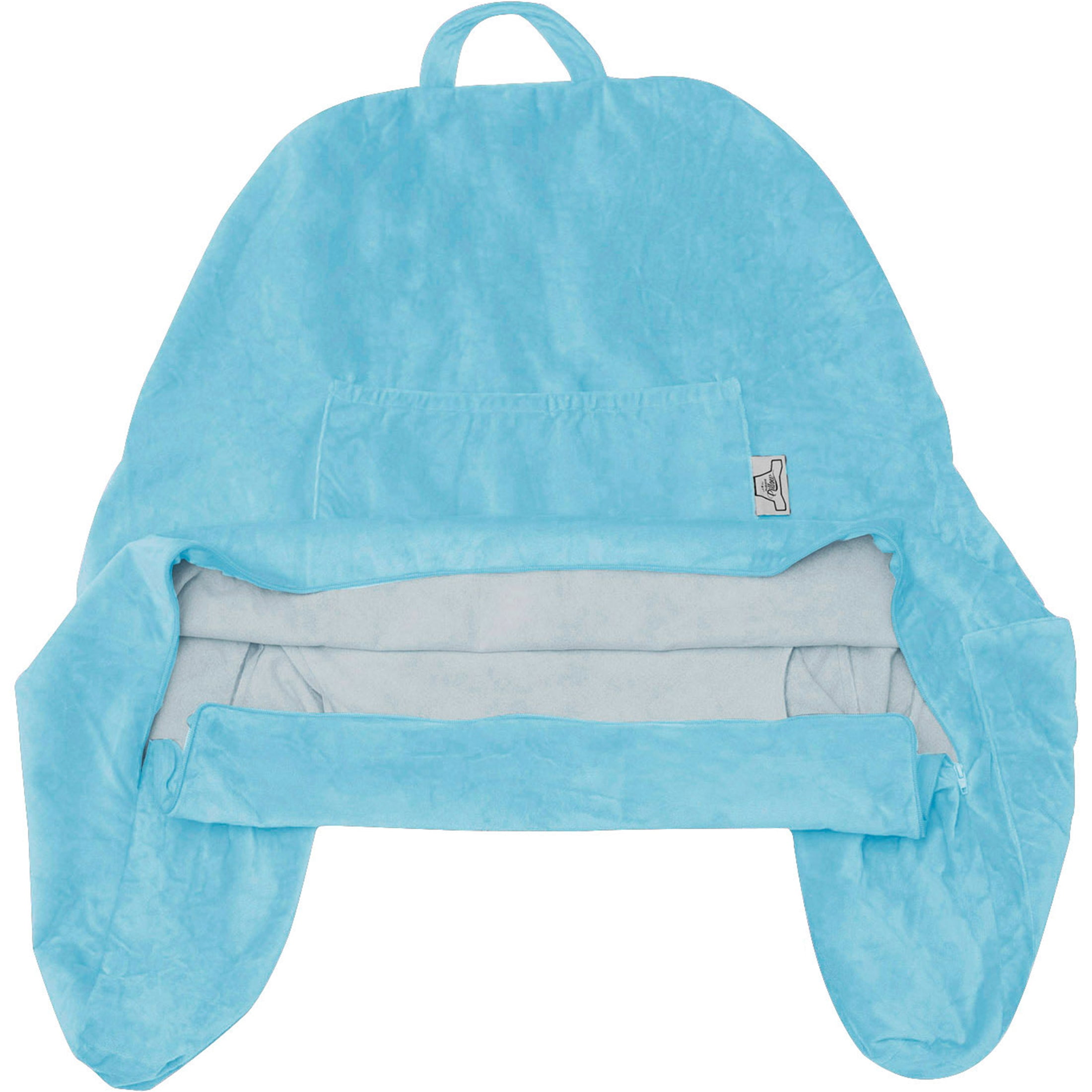 Husband Pillow Original Standard+ Pillow Cover Only Carolina Blue Color - Wash / Removable Replacement Soft Microplush Pillow Case for Standard Size Reading Pillow w/ Long Zipper, Back & Side Pockets
