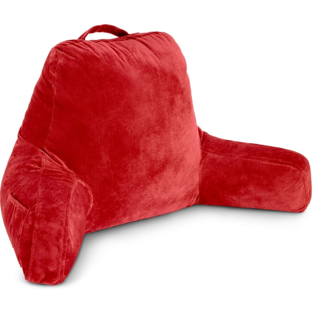 Husband Pillow Red, Original Reading Pillow in Bed Rest Chair, Shredded