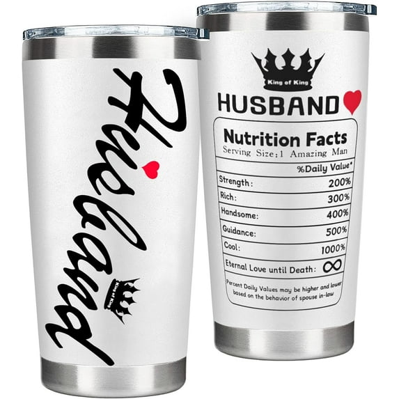 Husband Tumbler,Gift for Lovers, Husband Gifts Wedding Anniversary, Lovers Cup with Lid and Straw Ideas Romantic - 20 Oz Tumbler Stainless Steel Insulated Bottle Coffee Mug