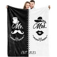 thumbnail image 1 of Husband and Wife Blanket,Newlywed Gifts Wedding Engagement Anniversary Valentine’s Day Gifts for Couple Unique,His and Hers Bridal Shower Gifts for Bride Groom, 1 of 5