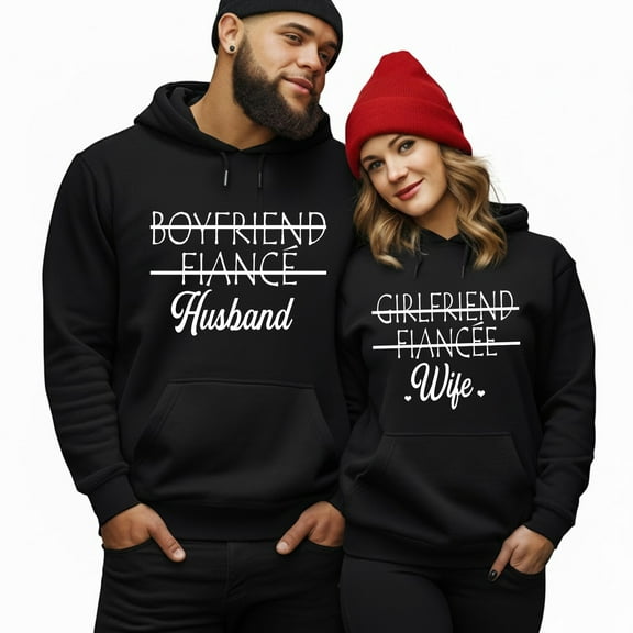 Husband And Wife Matching Couple Hoodie – Valentine's Day Gift, Anniversary Wedding - Funny Marriage Gift For Couples, Boyfriend Fiancé Husband / Girlfriend Fiancée Wife