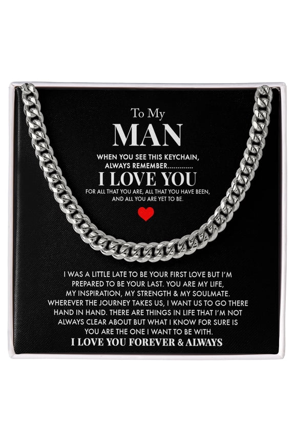 Husband and Boyfriend Necklace - You Are My Life - Cuban Link Chain Necklace Gift For Boyfriend Husband, Valentine Gift for Him