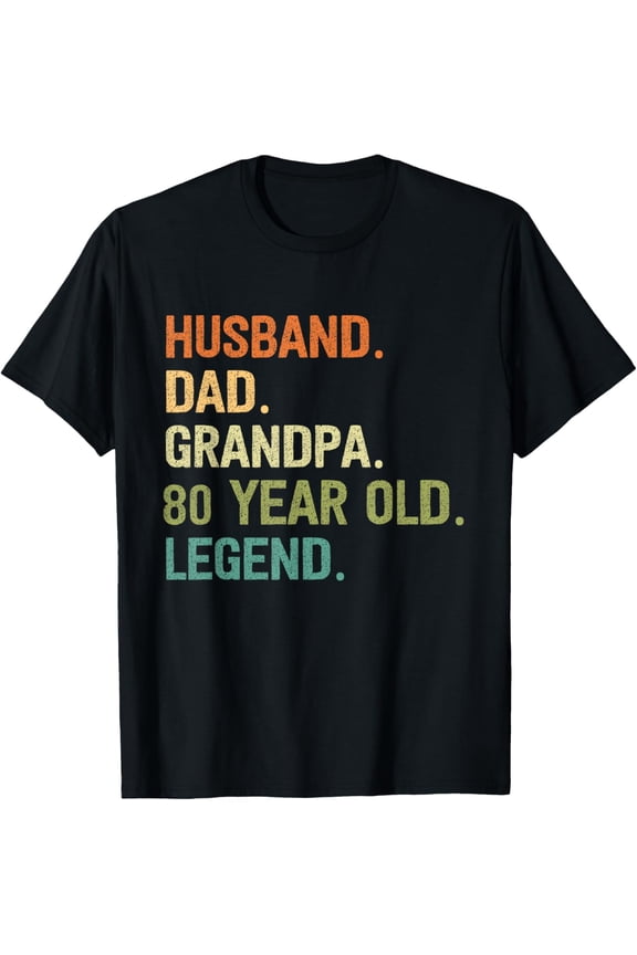 80th birthday fathers day T-ShirtMen and women, White Black T-shirt, size: Extra large S-4XL