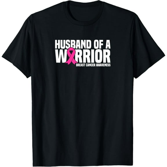 Husband of a Warrior Pink Ribbon Breast Cancer Awareness T-Shirt