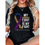 My Husbands Fight is My Fight Cute Bladder Cancer Awareness Premium Tri-Blend Relaxed Fit Classic Comfort Cotton T-Shirt Womens Mens Graphic Tee Crew Neck summer vacation Tops
