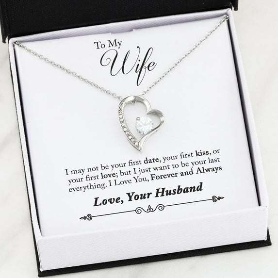 Husband to Wife, Forever Love Necklace for Gift, White Forever Love Necklace