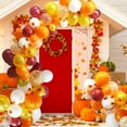 thumbnail image 1 of Husfou 110PCS Fall Balloons Garland Arch Kit, Orange Gold White Confetti Balloons with Artificial Maple Leaves Garland for Thanksgiving Autumn Pumpkin Baby Shower Birthday Party Decorations, 1 of 6
