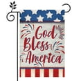 thumbnail image 1 of Husfou 12" x 18" Burlap 4th of July Garden Flag, God Bless America Patriotic Double-Sided, 1 of 7
