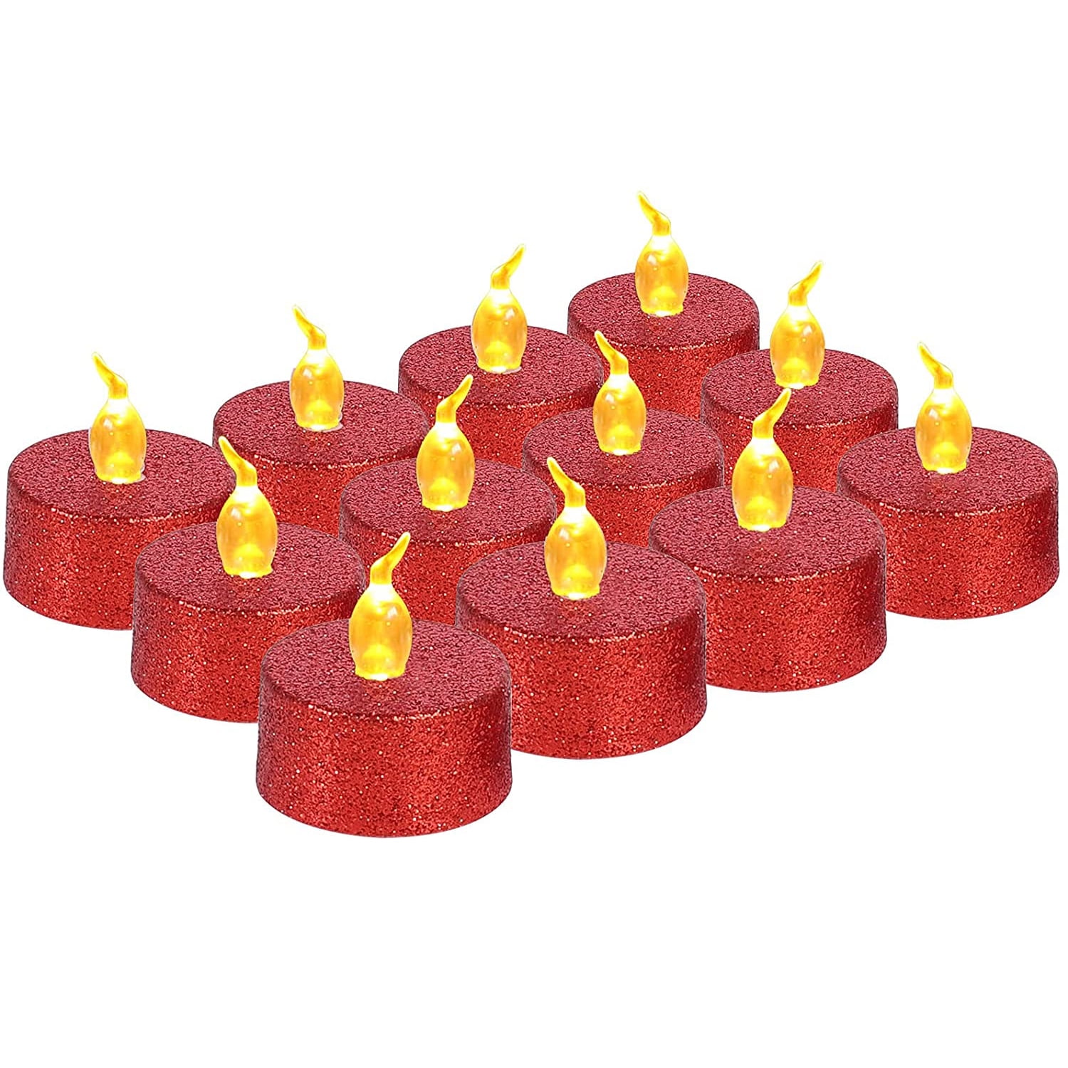 Led Heart shaped Candles Powder Glitter Flameless Candles - Temu