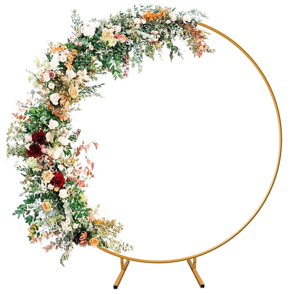 Husfou 6.8ft Wedding Arches for Ceremony, Metal Round Backdrop Stand, Circle Balloon Arch Frame Stand Frame for Valentine Wedding Party Garden Decoration