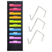 Husfou Hanging File Folder Organizer, 10 Pockets Cascading Wall Storage Organizer, Heavy Duty Wall File Organizer for Office File Folders, Assignments, Files, Scrapbook Papers