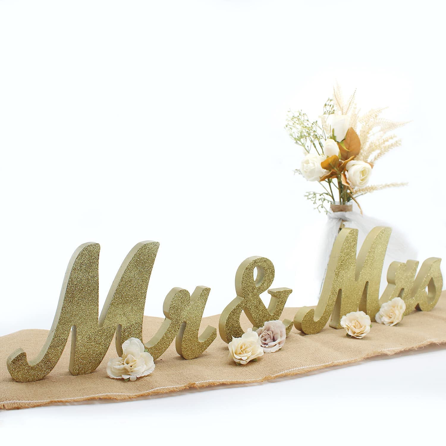 Freestanding Letters Wedding Table Decor, Wood Letters Bride Groom