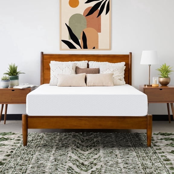 24/7 Rejuv 10 inch Full Memory Foam Mattress, Medium Firm Pressure Relief Foam Mattress in a Box, White