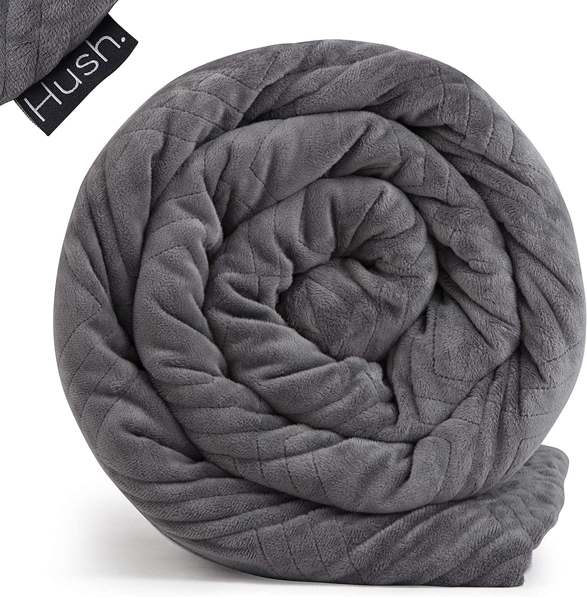 Hush Classic Weighted Blanket 20 lb. Queen 80 in. x 87 in. with Duvet Cover, Gray