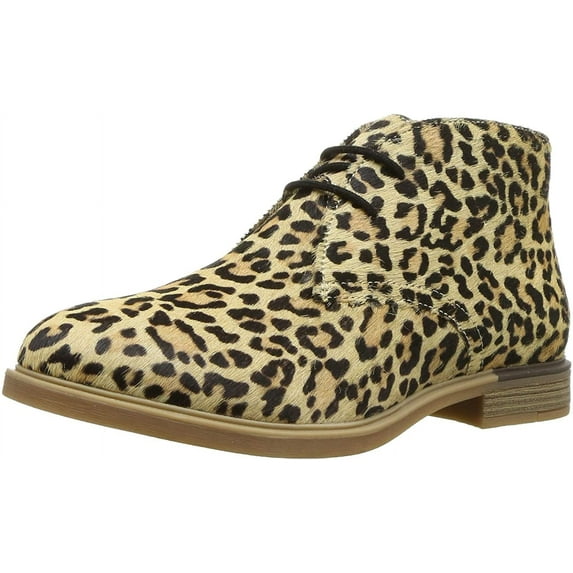 Hush Puppies Women's Bailey Chukka Bootie 2 Leopard Print Suede