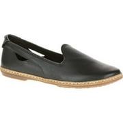 Hush Puppies Womens Sebeka Piper Flat, Black Leather, 6.5 M US