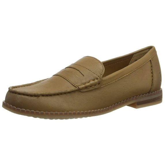 Hush Puppies Women's Wren Loafer PF, Tan Leather 10 medium US