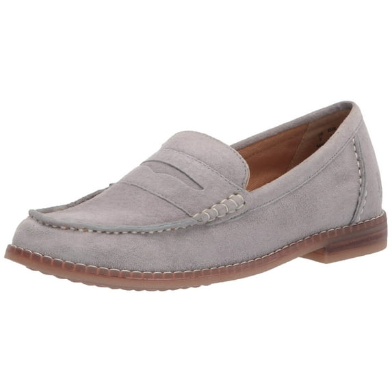 Hush Puppies Womens Wren Loafer Flat, Frost Grey Suede, 10 M US