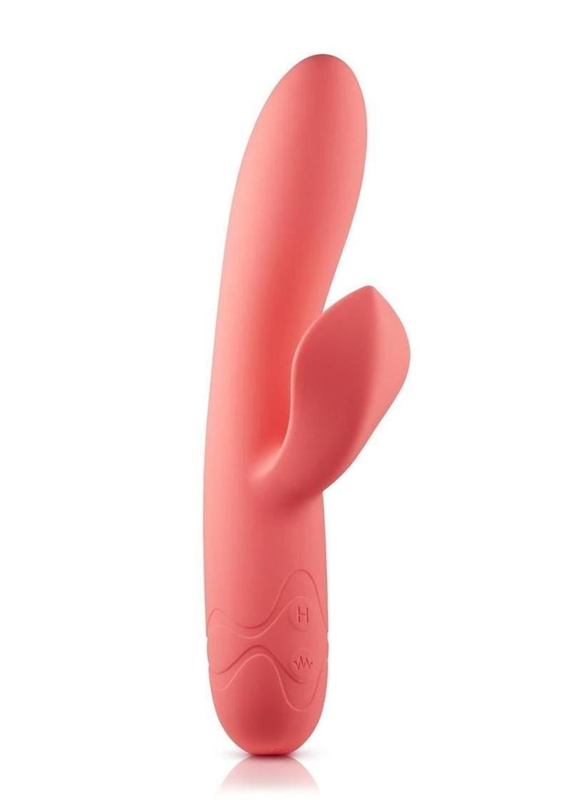Hush Vibes Silicone Rechargeable Rabbit Vibrator, Coral