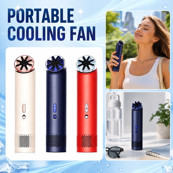 HushJet Mini Cool Handheld Fan, Mini Portable Handheld Cooling Fan, Compact Vertical Personal Air Blower for Outdoor Travel (Red)