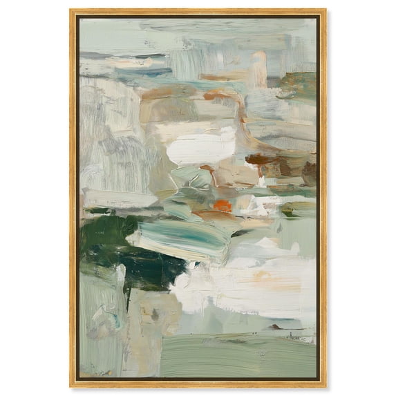 Hushed Coastal Vibrancy I Canvas Print Green Wall Decor by Art Remedy, Gold Frame, 24 x 36