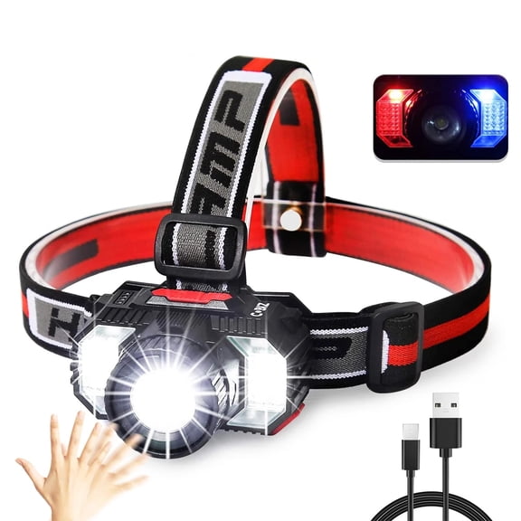 Hushen Super Bright LED Headlamp Rechargeable Work Light COB with IR Sensor Camping Waterproof-Best Head Lamp