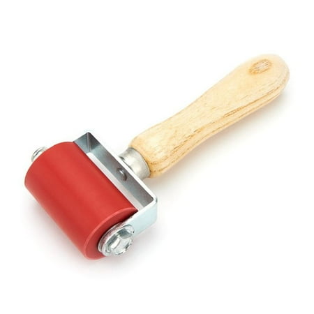 HushMat - Pro Installation Roller Heavy Duty Wood Handle with Rubber Roller, Durable Construction - Red