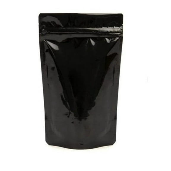Hushveda Absolute Resealable Shiny Black Zipper Stand up Pouch Bag of Capacity 100 gm. Pack of 100