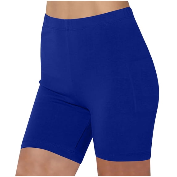 Husipze Biker Shorts for Women with Pockets High Waisted Tummy Control Workout Yoga Running Athletic Tennis Shorts Blue XL