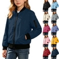 thumbnail image 1 of Husipze Bomber Jacket for Kids Waterproof Windbreaker Zip Up Lightweigh Outerwear Casual Fashion Outdoor Coat Navy 9 Years, 1 of 10