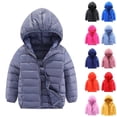 thumbnail image 1 of Husipze Boys Girls Puffer Jacket Full Zip Solid Lightweight Hooded Quilted Coat Warm Insulated Casual Outerwear for Fall Winter Gray 10-12 Years, 1 of 4