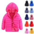 thumbnail image 1 of Husipze Boys Girls Puffer Jacket Full Zip Solid Lightweight Hooded Quilted Coat Warm Insulated Casual Outerwear for Fall Winter Hot Pink 6-8 Years, 1 of 4