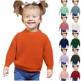 thumbnail image 1 of Husipze Girls Boys Chunky Knit Sweater Kids Cozy Soft Knit Texture Long Sleeve Pullover Breathable Jumper Top for Fall and Winter Orange 3-4 Years, 1 of 7