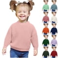 thumbnail image 1 of Husipze Girls Boys Chunky Knit Sweater Kids Cozy Soft Knit Texture Long Sleeve Pullover Breathable Jumper Top for Fall and Winter Pink 0-3 Month, 1 of 7