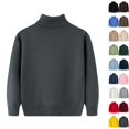 thumbnail image 1 of Husipze Girls Boys Turtleneck Sweater Solid Long Sleeve High Neck Knit Pullover Ribbed Soft Warm Basic Layering Casual School Top Dark Gray 2 Years, 1 of 10